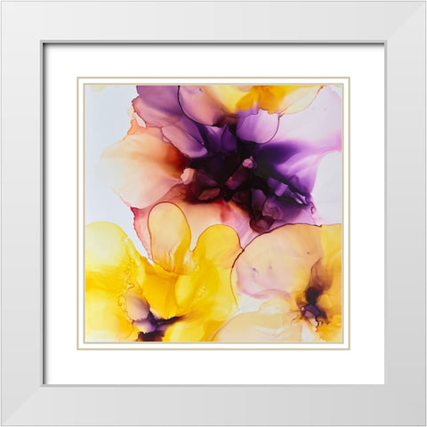 Vibrant Floral 2 White Modern Wood Framed Art Print with Double Matting by Debs, Emma Catherine