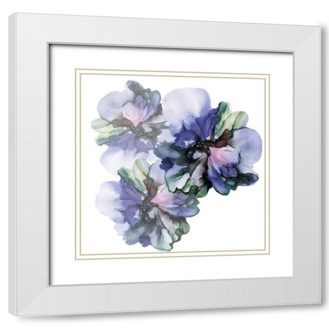Vibrant Floral Trio White Modern Wood Framed Art Print with Double Matting by Debs, Emma Catherine