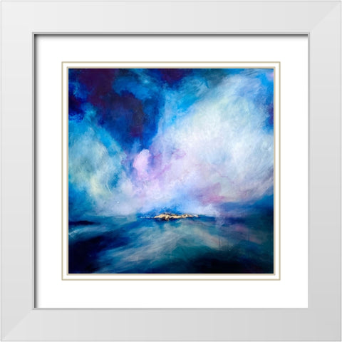 Seascape Lumiere White Modern Wood Framed Art Print with Double Matting by Debs, Emma Catherine