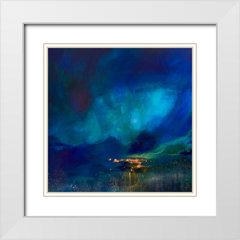 Deep Green Seascape White Modern Wood Framed Art Print with Double Matting by Debs, Emma Catherine