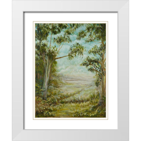 Garden Path White Modern Wood Framed Art Print with Double Matting by Johnson, Elizabeth
