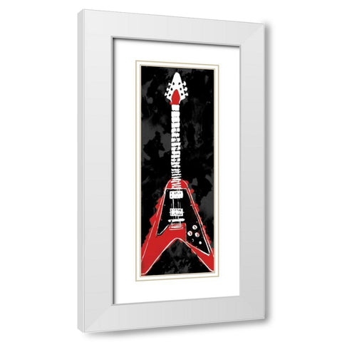 Electric Guitar A White Modern Wood Framed Art Print with Double Matting by Rodriquez Jr, Enrique