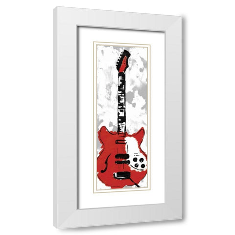 Electric Guitar B White Modern Wood Framed Art Print with Double Matting by Rodriquez Jr, Enrique