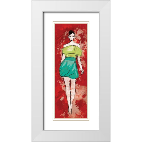 Runway Fashion White Modern Wood Framed Art Print with Double Matting by Rodriquez Jr, Enrique