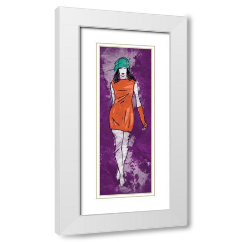 Runway Model on Purple White Modern Wood Framed Art Print with Double Matting by Rodriquez Jr, Enrique