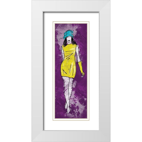 Cat Walk White Modern Wood Framed Art Print with Double Matting by Rodriquez Jr, Enrique