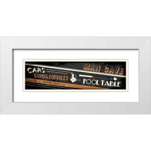 Mancave B White Modern Wood Framed Art Print with Double Matting by Rodriquez Jr, Enrique