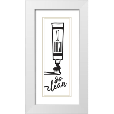So Fresh So Clean White Modern Wood Framed Art Print with Double Matting by Rodriquez Jr, Enrique
