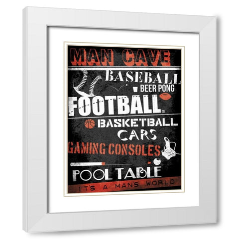 ManCave Sports White Modern Wood Framed Art Print with Double Matting by Rodriquez Jr, Enrique