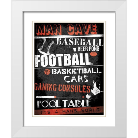 ManCave Sports White Modern Wood Framed Art Print with Double Matting by Rodriquez Jr, Enrique