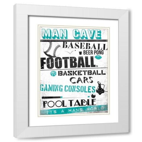 ManCave A3 White Modern Wood Framed Art Print with Double Matting by Rodriquez Jr, Enrique