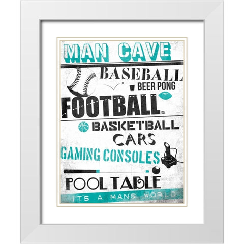 ManCave A3 White Modern Wood Framed Art Print with Double Matting by Rodriquez Jr, Enrique
