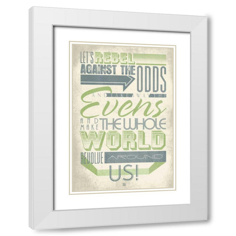 Rebel 2 White Modern Wood Framed Art Print with Double Matting by Rodriquez Jr, Enrique