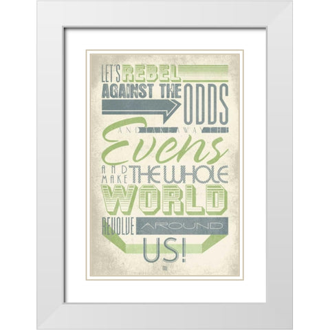 Rebel 2 White Modern Wood Framed Art Print with Double Matting by Rodriquez Jr, Enrique