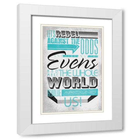 Rebel 3 White Modern Wood Framed Art Print with Double Matting by Rodriquez Jr, Enrique