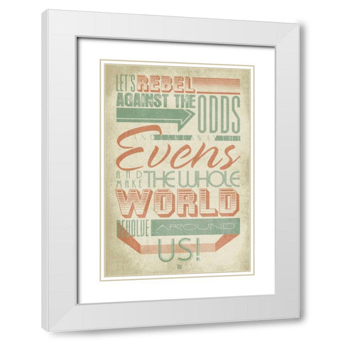 Rebel 4 White Modern Wood Framed Art Print with Double Matting by Rodriquez Jr, Enrique