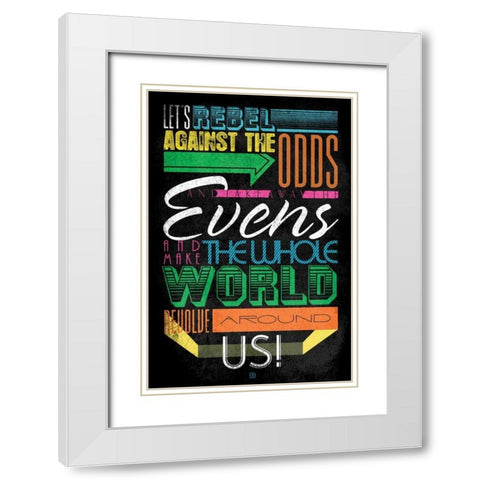 Rebel 5 White Modern Wood Framed Art Print with Double Matting by Rodriquez Jr, Enrique