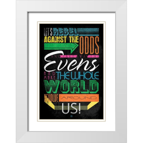 Rebel 5 White Modern Wood Framed Art Print with Double Matting by Rodriquez Jr, Enrique