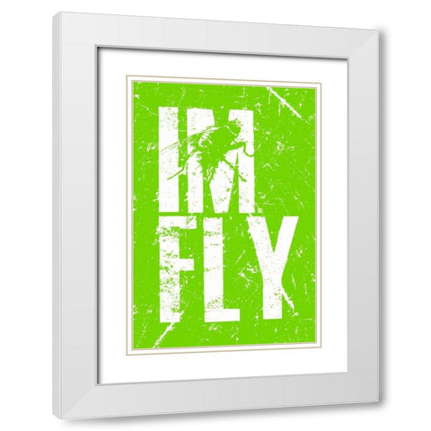 IM FLY 3 White Modern Wood Framed Art Print with Double Matting by Rodriquez Jr, Enrique