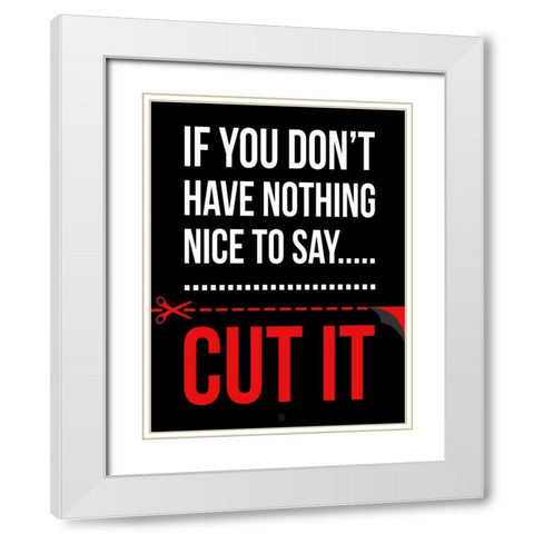 Cut It White Modern Wood Framed Art Print with Double Matting by Rodriquez Jr, Enrique