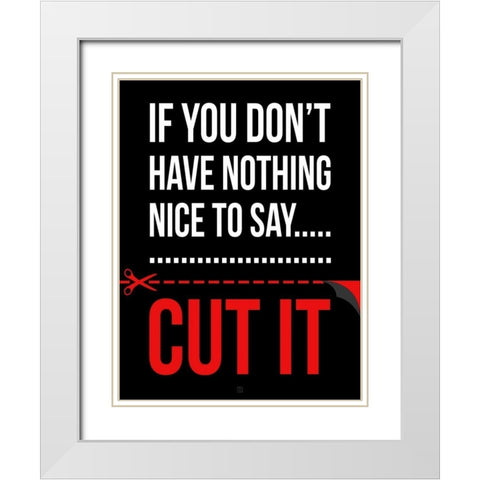 Cut It White Modern Wood Framed Art Print with Double Matting by Rodriquez Jr, Enrique