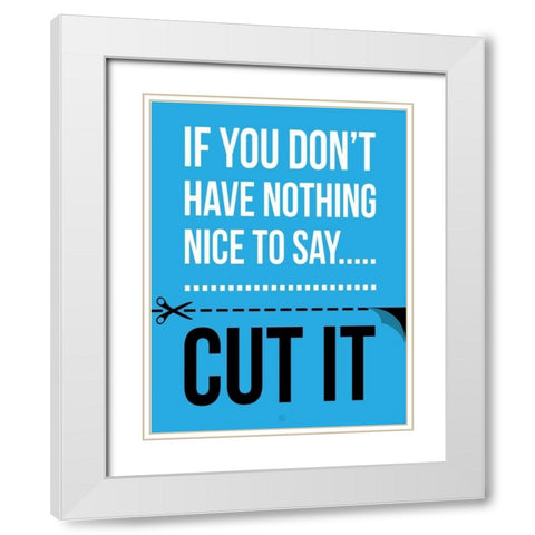Cut It D White Modern Wood Framed Art Print with Double Matting by Rodriquez Jr, Enrique