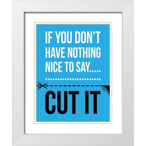 Cut It D White Modern Wood Framed Art Print with Double Matting by Rodriquez Jr, Enrique