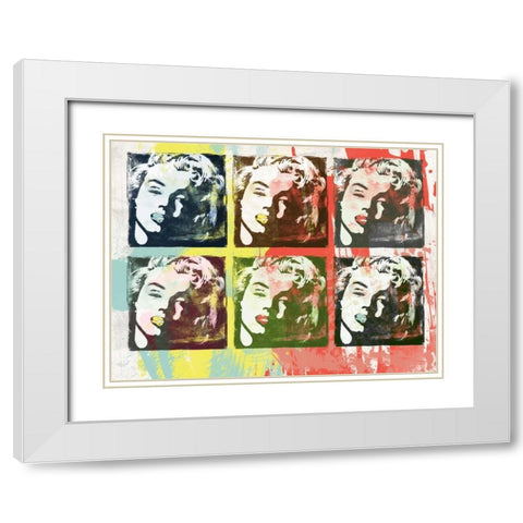 Monroe Painted B2 White Modern Wood Framed Art Print with Double Matting by Rodriquez Jr, Enrique