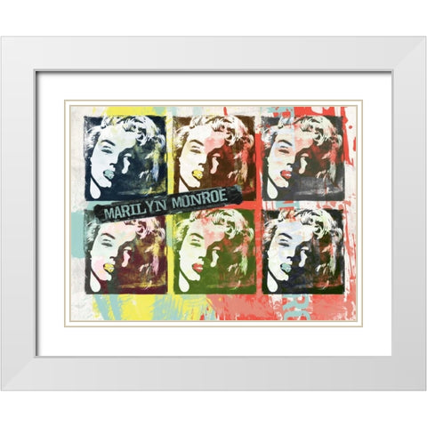 Monroe Painted B White Modern Wood Framed Art Print with Double Matting by Rodriquez Jr, Enrique