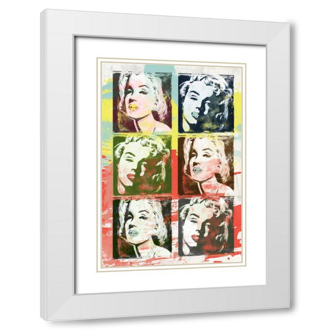 Monroe Painted C White Modern Wood Framed Art Print with Double Matting by Rodriquez Jr, Enrique