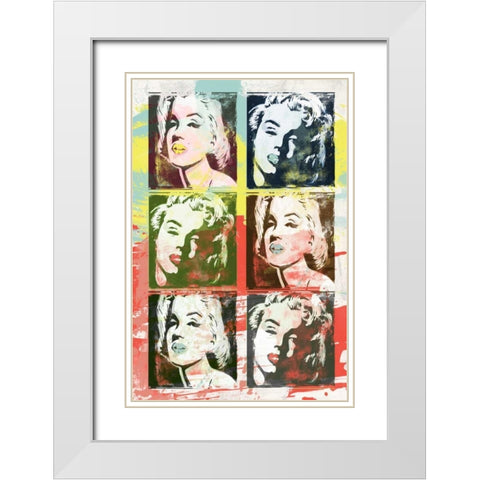 Monroe Painted C White Modern Wood Framed Art Print with Double Matting by Rodriquez Jr, Enrique