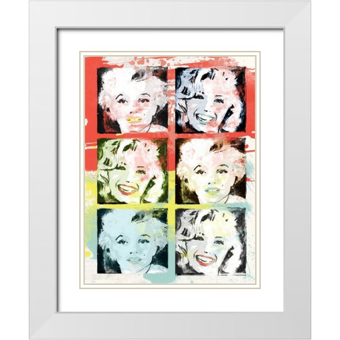 Monroe Painted D White Modern Wood Framed Art Print with Double Matting by Rodriquez Jr, Enrique