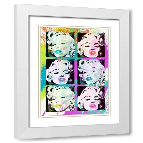 Monroe Painted E White Modern Wood Framed Art Print with Double Matting by Rodriquez Jr, Enrique