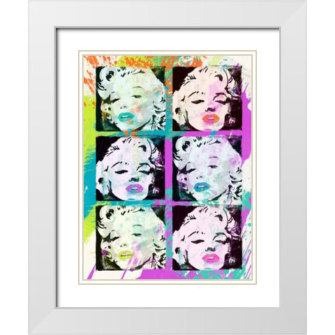 Monroe Painted E White Modern Wood Framed Art Print with Double Matting by Rodriquez Jr, Enrique