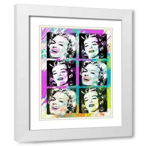 Monroe Painted F White Modern Wood Framed Art Print with Double Matting by Rodriquez Jr, Enrique