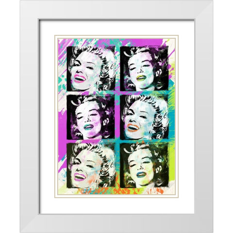 Monroe Painted F White Modern Wood Framed Art Print with Double Matting by Rodriquez Jr, Enrique
