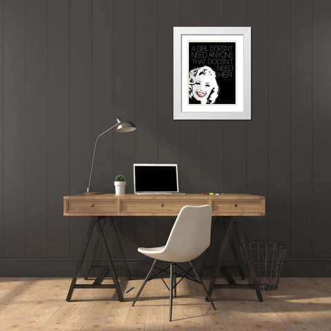 Monroe No Need White Modern Wood Framed Art Print with Double Matting by Rodriquez Jr, Enrique