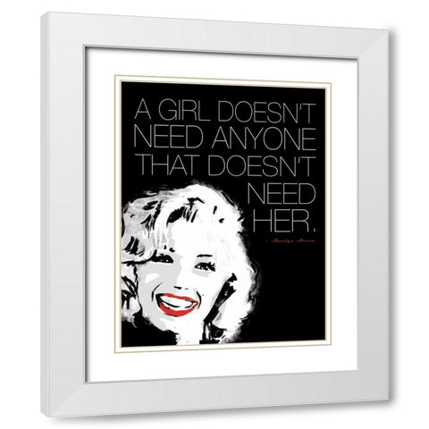 Monroe No Need White Modern Wood Framed Art Print with Double Matting by Rodriquez Jr, Enrique