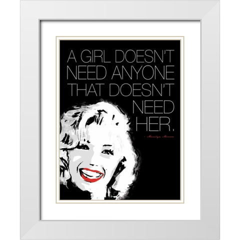 Monroe No Need White Modern Wood Framed Art Print with Double Matting by Rodriquez Jr, Enrique