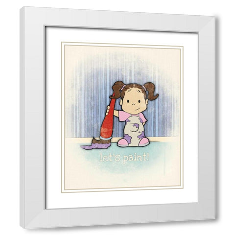 Niara 1 White Modern Wood Framed Art Print with Double Matting by Rodriquez Jr, Enrique