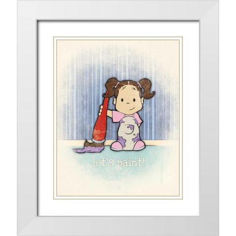 Niara 1 White Modern Wood Framed Art Print with Double Matting by Rodriquez Jr, Enrique