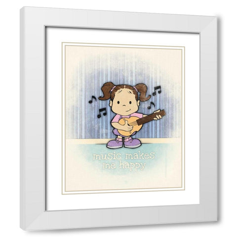 Niara 2 White Modern Wood Framed Art Print with Double Matting by Rodriquez Jr, Enrique