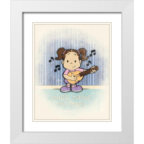 Niara 2 White Modern Wood Framed Art Print with Double Matting by Rodriquez Jr, Enrique