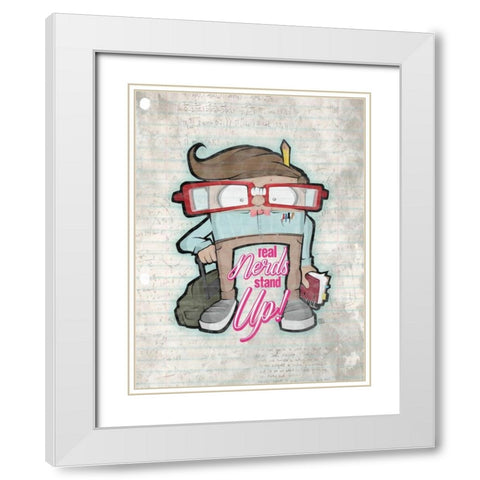 Real Nerds White Modern Wood Framed Art Print with Double Matting by Rodriquez Jr, Enrique