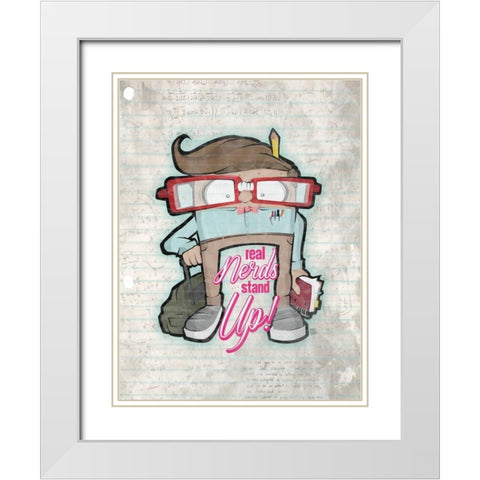 Real Nerds White Modern Wood Framed Art Print with Double Matting by Rodriquez Jr, Enrique