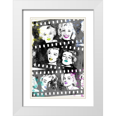 Monroe Strip 5 White Modern Wood Framed Art Print with Double Matting by Rodriquez Jr, Enrique