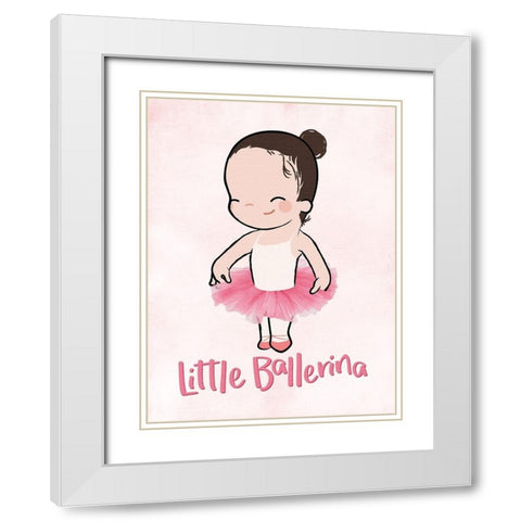 Little Ballerina White Modern Wood Framed Art Print with Double Matting by Rodriquez Jr, Enrique