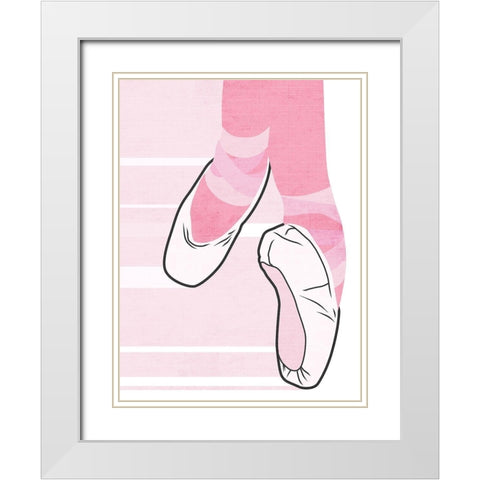Dancing Slippers White Modern Wood Framed Art Print with Double Matting by Rodriquez Jr, Enrique