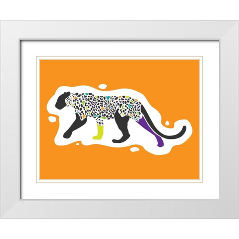 Fun Leopard White Modern Wood Framed Art Print with Double Matting by Rodriquez Jr, Enrique
