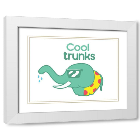 Cool Trunks White Modern Wood Framed Art Print with Double Matting by Rodriquez Jr, Enrique